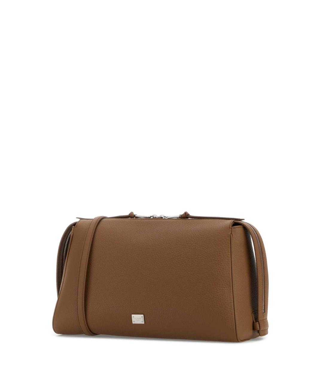DOLCE&GABBANA Коричневая кожаная сумка на плечо, фото 2