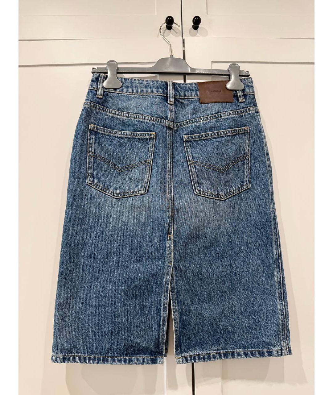 12 STOREEZ Синяя деним юбка миди, фото 2
