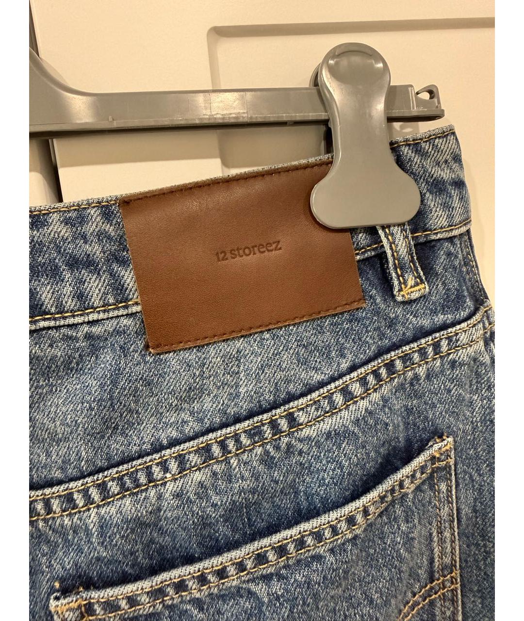 12 STOREEZ Синяя деним юбка миди, фото 3