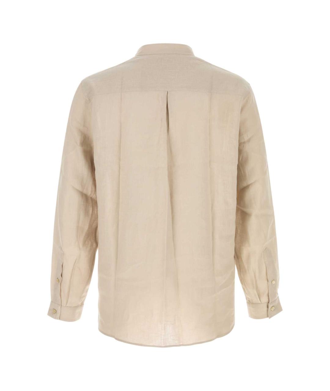 BRUNELLO CUCINELLI Бежевая льняная кэжуал рубашка, фото 2
