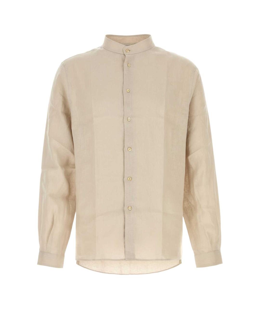 BRUNELLO CUCINELLI Бежевая льняная кэжуал рубашка, фото 1