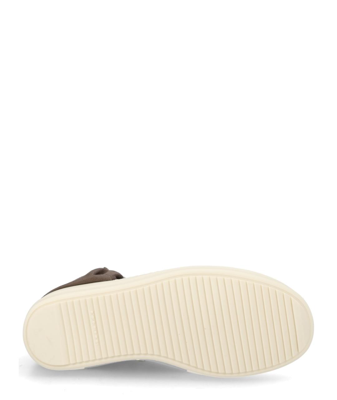 RICK OWENS DRKSHDW Коричневые текстильные высокие кроссовки / кеды, фото 5