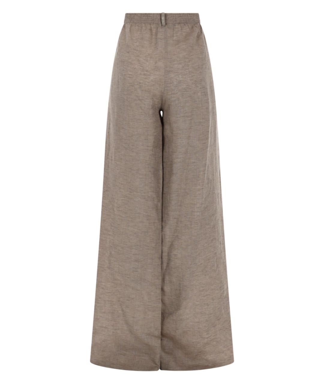 FABIANA FILIPPI Серые льняные прямые брюки, фото 2