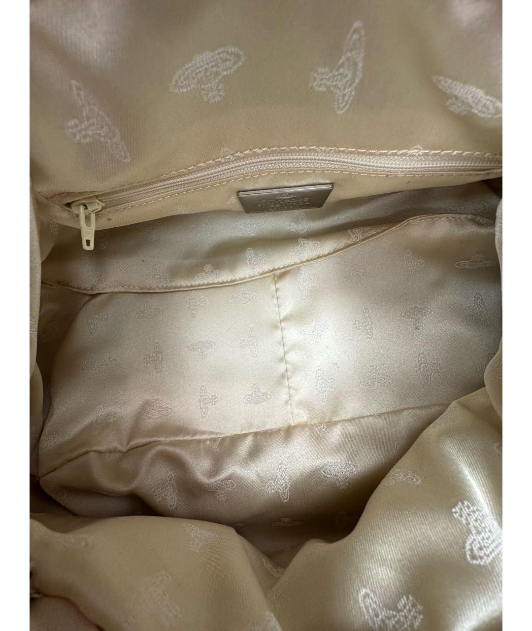 VIVIENNE WESTWOOD Хаки кожаная сумка с короткими ручками, фото 4