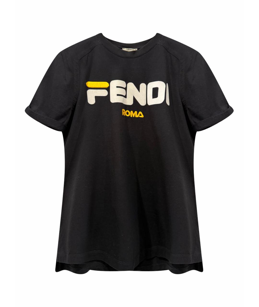 FENDI Черная хлопковая футболка, фото 1