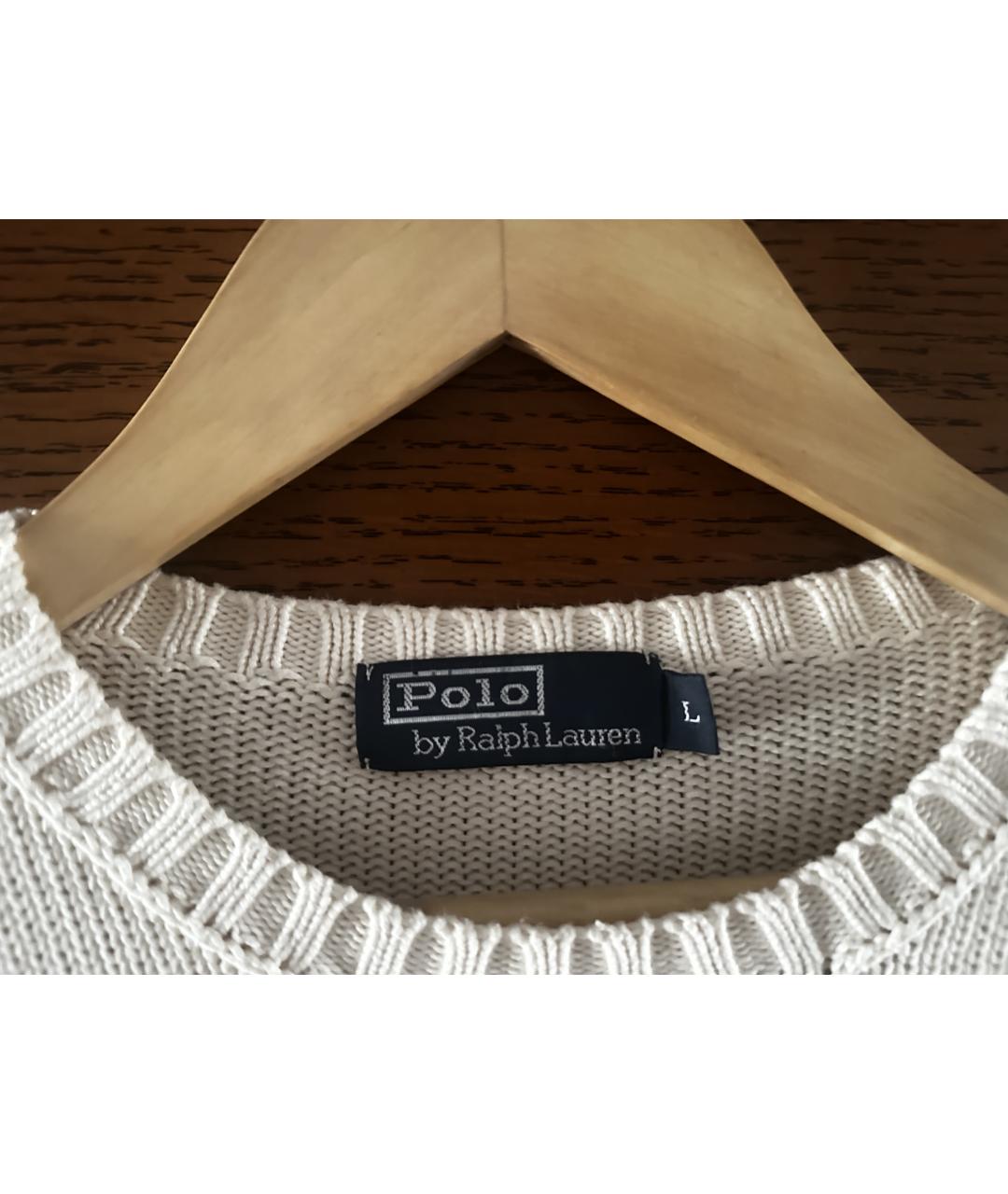 POLO RALPH LAUREN Бежевый хлопковый джемпер / свитер, фото 3