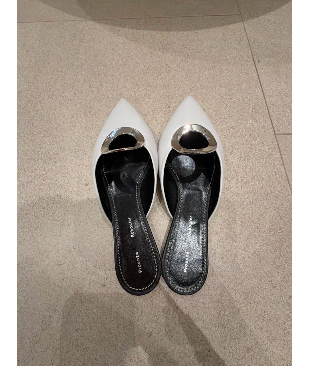 PROENZA SCHOULER Белые кожаные мюли, фото 3