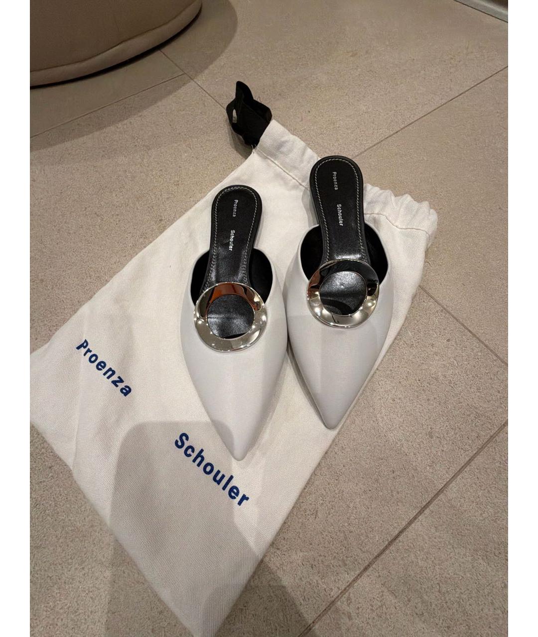 PROENZA SCHOULER Белые кожаные мюли, фото 5