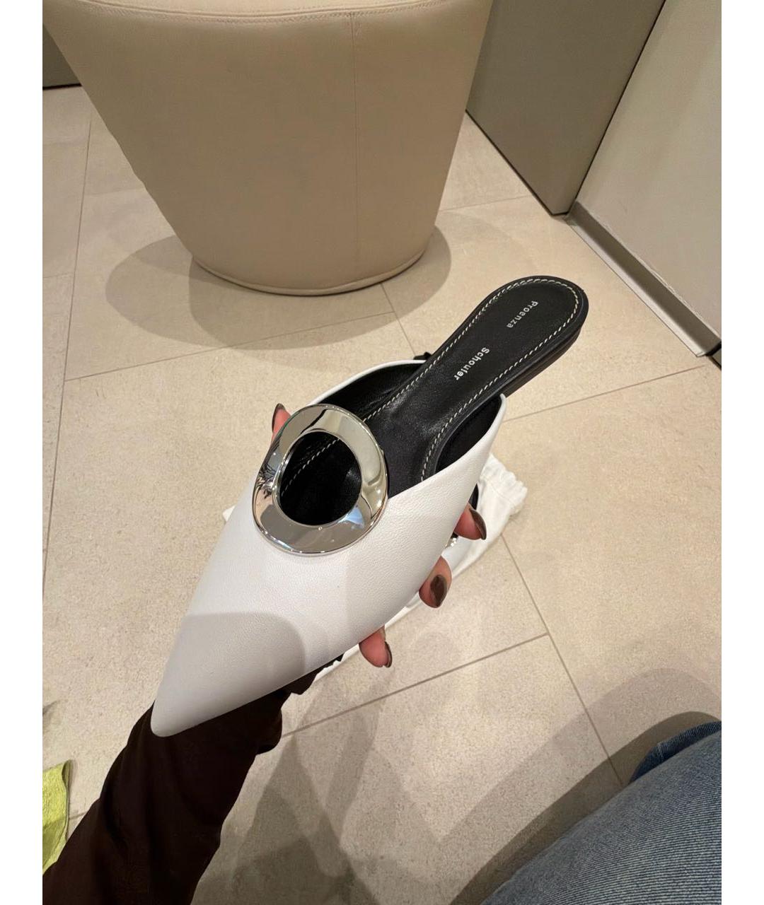 PROENZA SCHOULER Белые кожаные мюли, фото 7