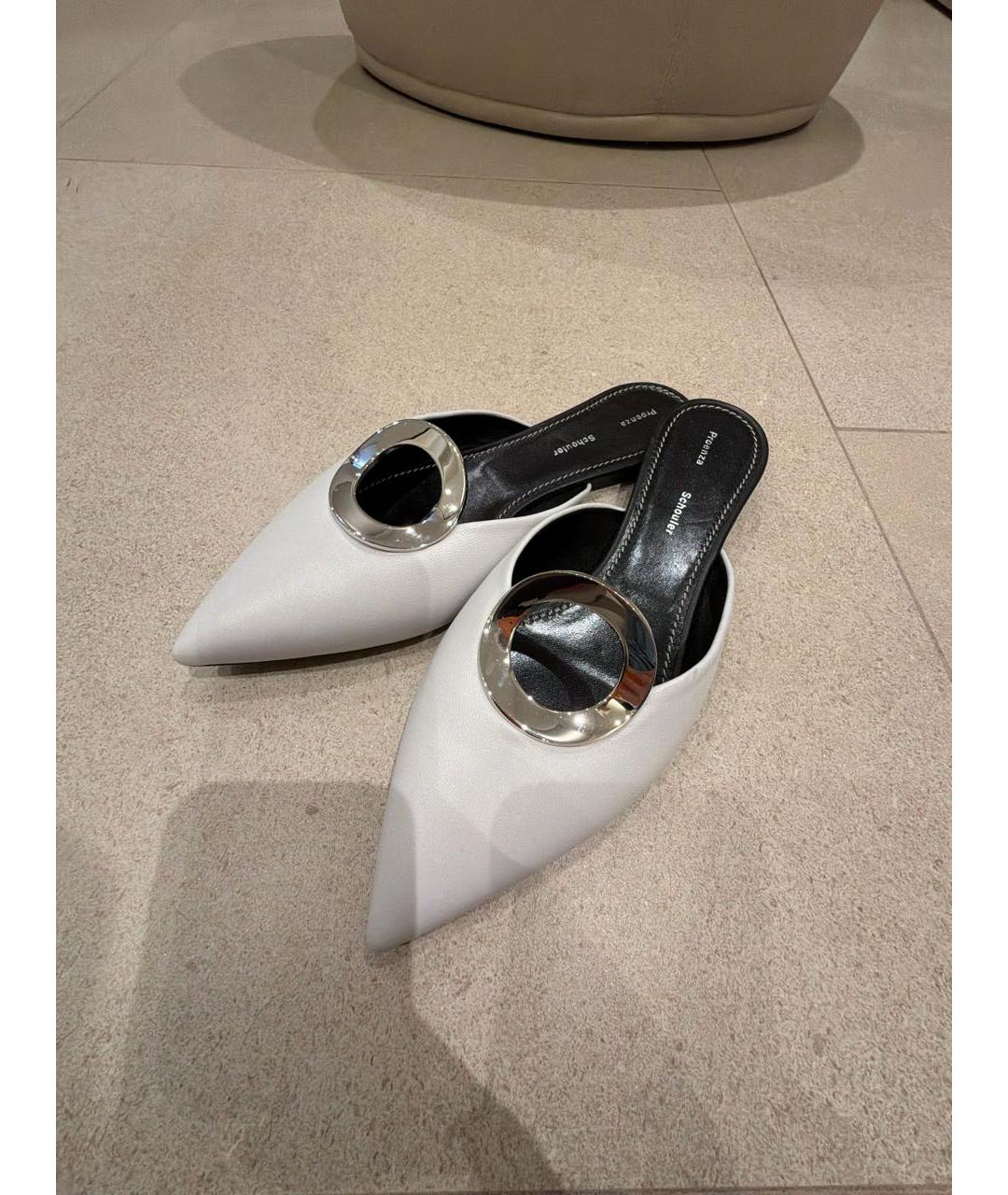 PROENZA SCHOULER Белые кожаные мюли, фото 4