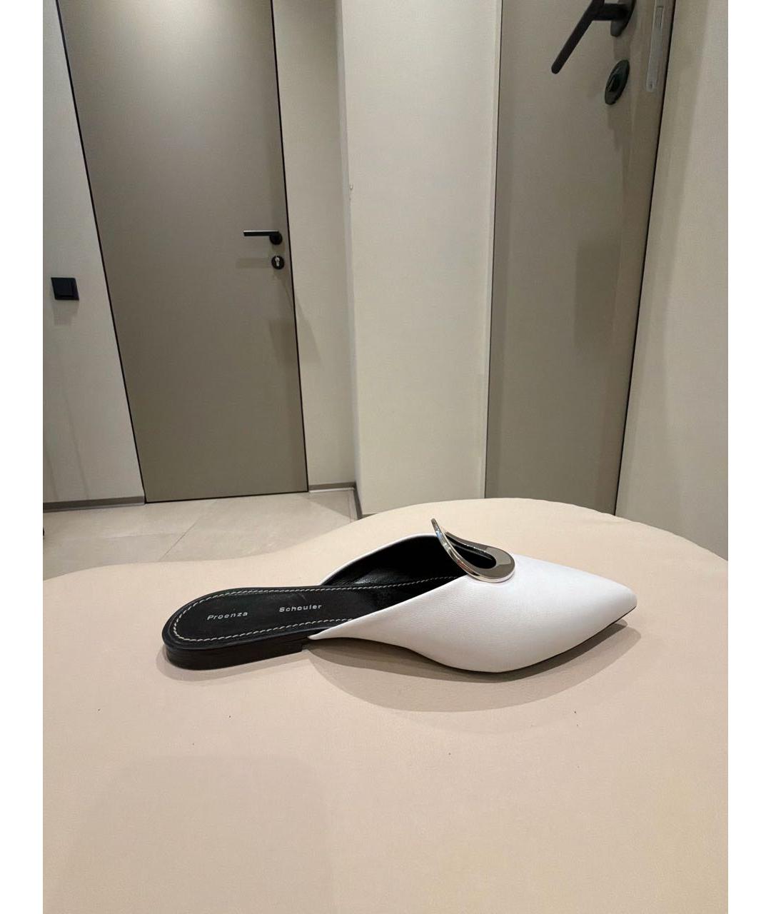 PROENZA SCHOULER Белые кожаные мюли, фото 8