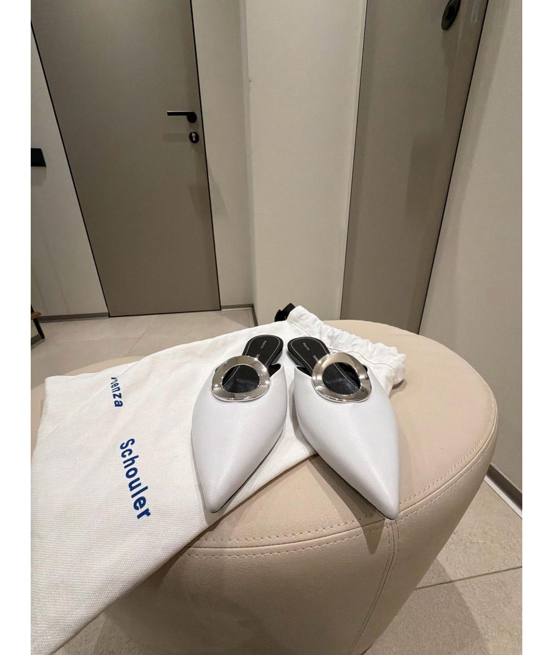 PROENZA SCHOULER Белые кожаные мюли, фото 2