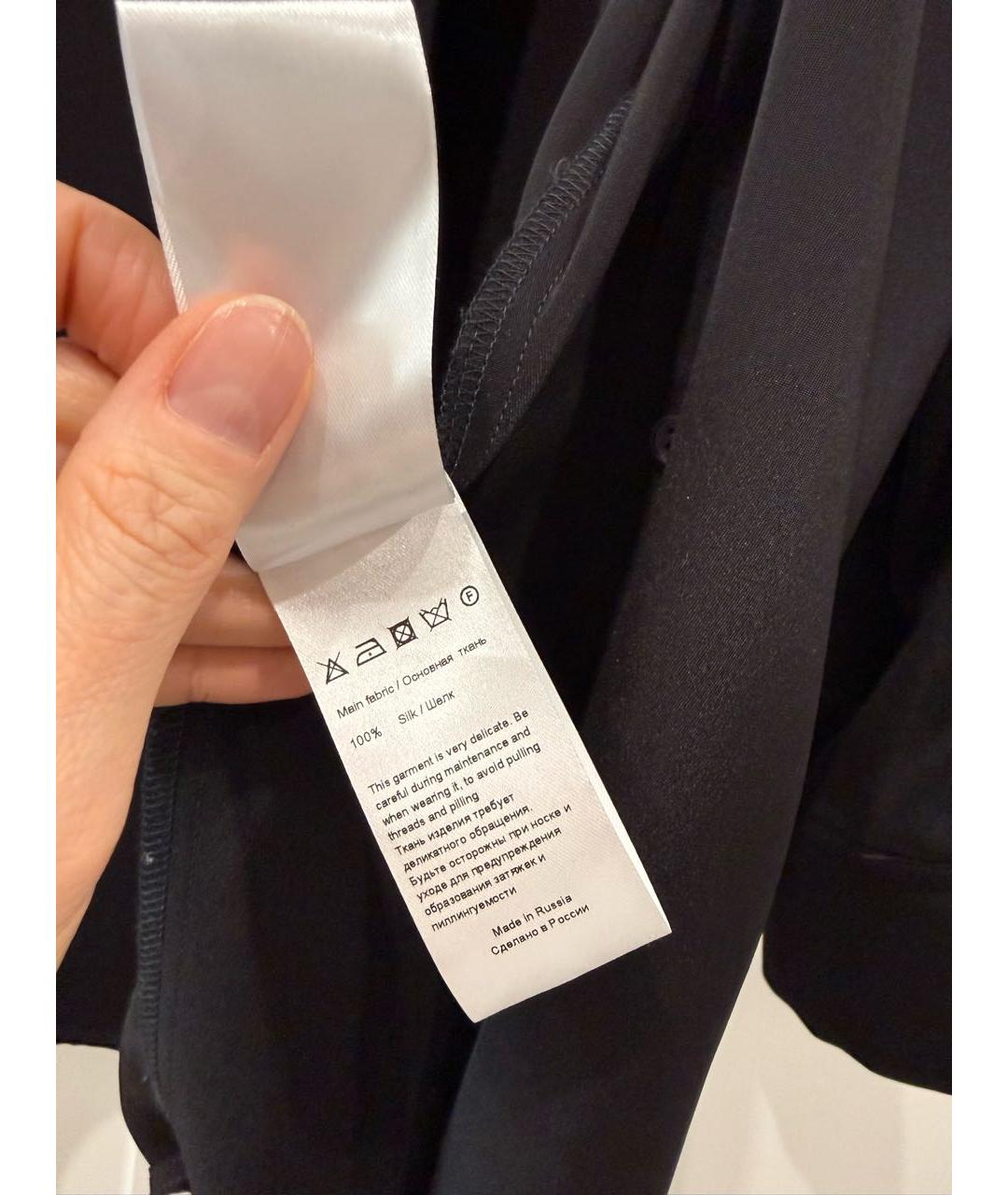 12 STOREEZ Черная шелковая блузы, фото 5