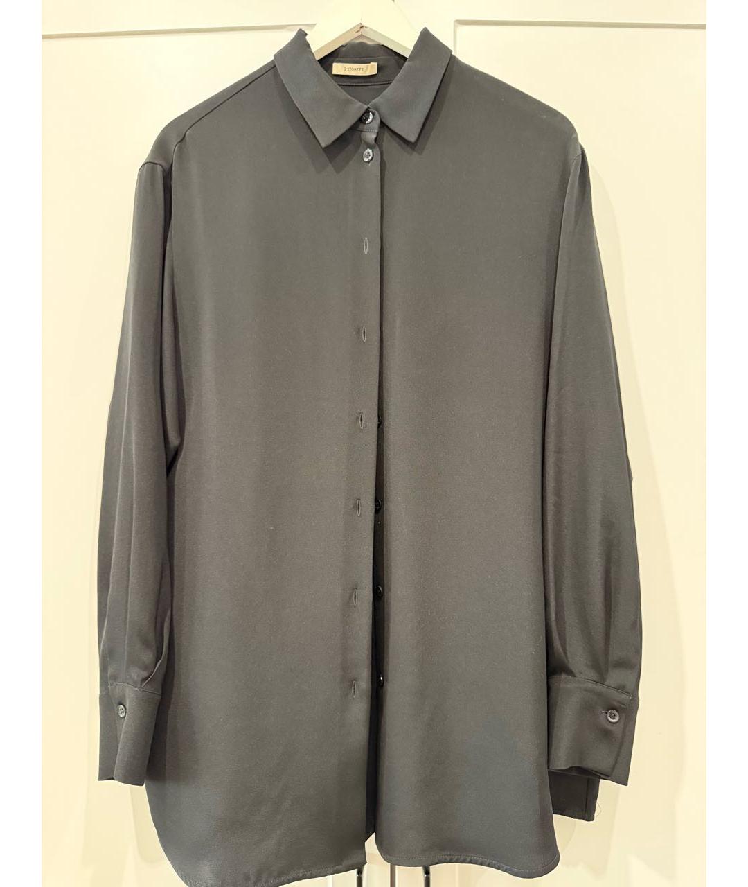 12 STOREEZ Черная шелковая блузы, фото 6