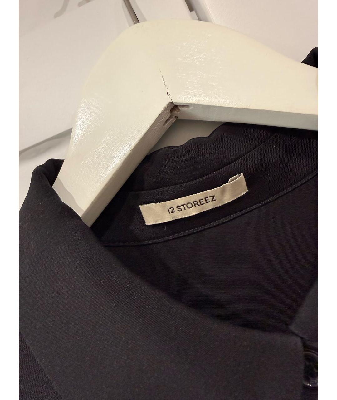 12 STOREEZ Черная шелковая блузы, фото 3