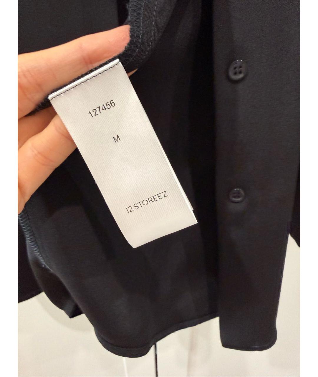 12 STOREEZ Черная шелковая блузы, фото 4