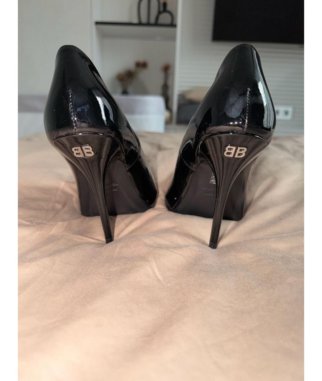 BALENCIAGA Черные туфли из лакированной кожи, фото 4