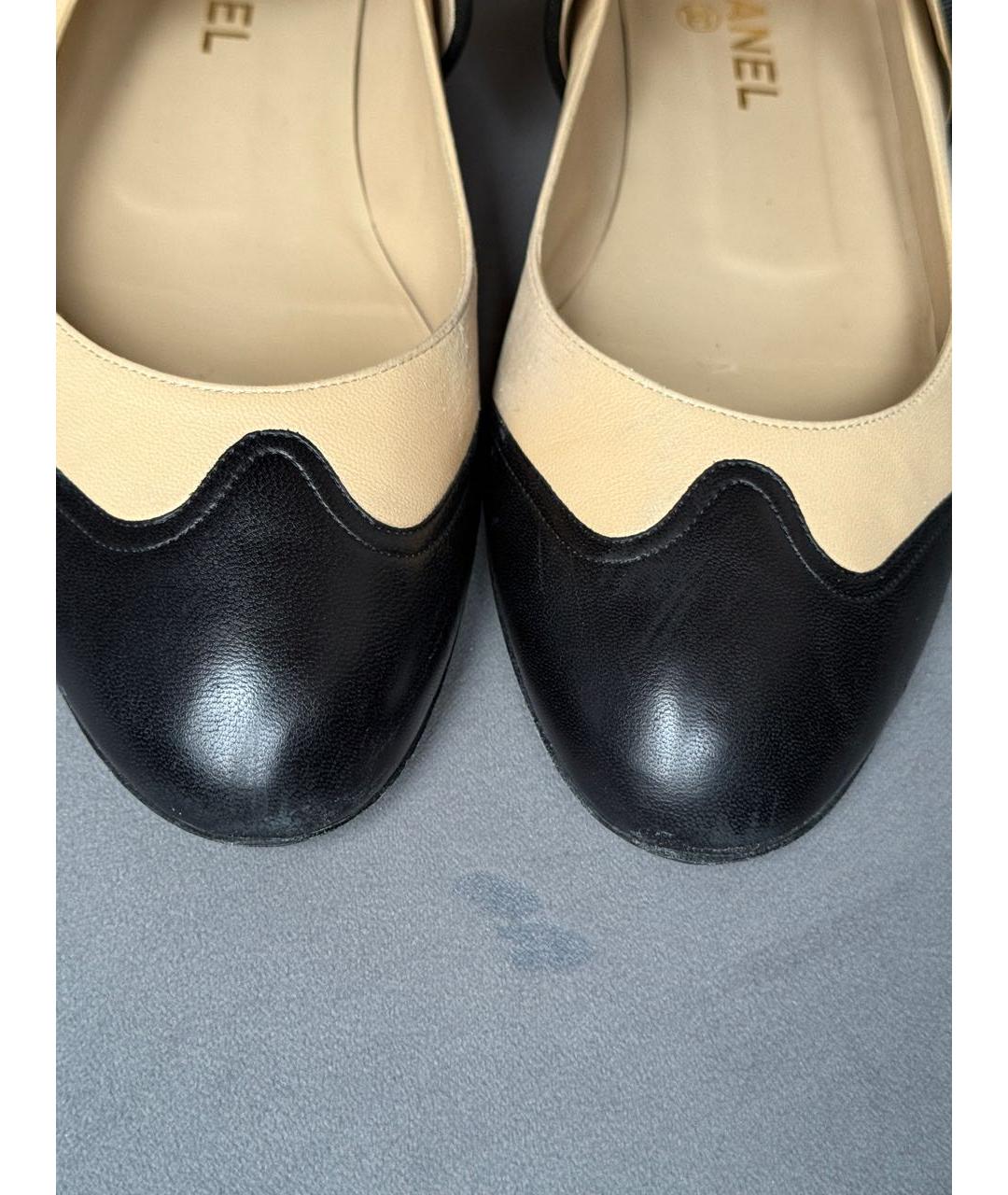 CHANEL Бежевые кожаные балетки, фото 6