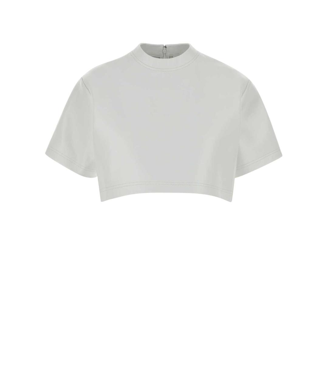 BALENCIAGA Белая кожаная футболка, фото 3