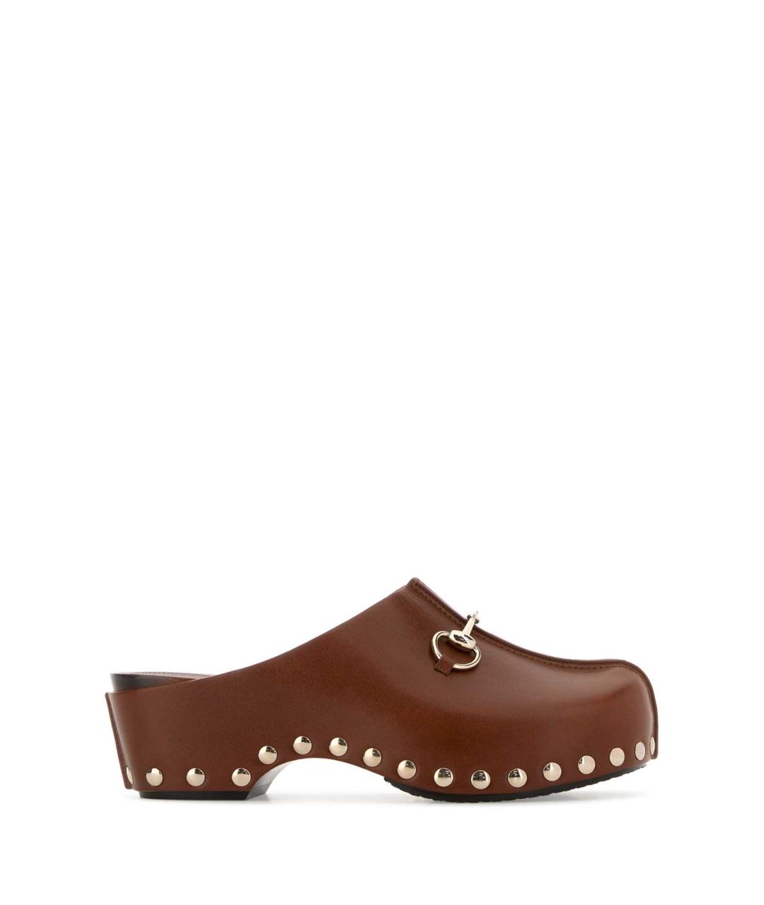 GUCCI Коричневые кожаные мюли, фото 1