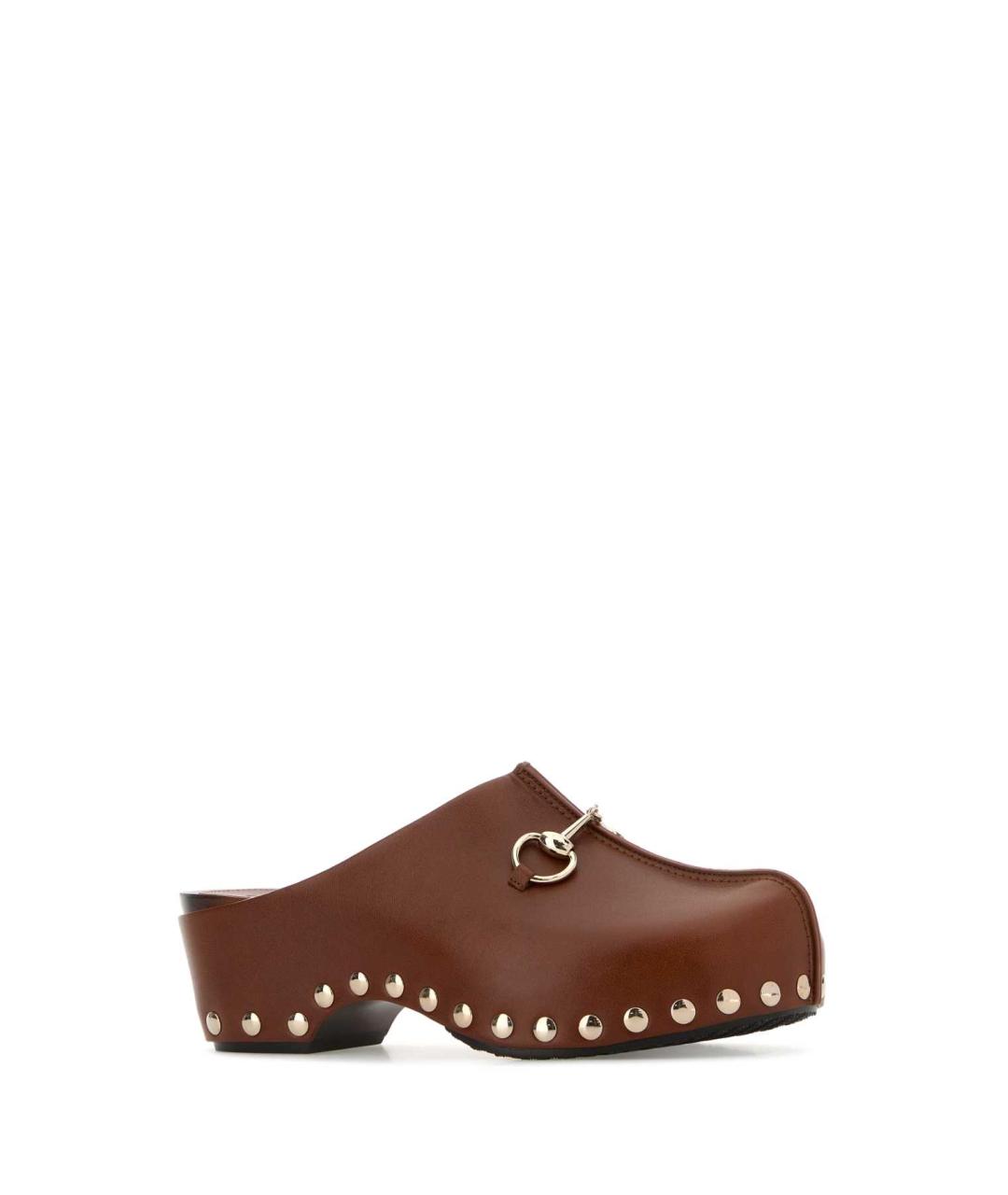 GUCCI Коричневые кожаные мюли, фото 2