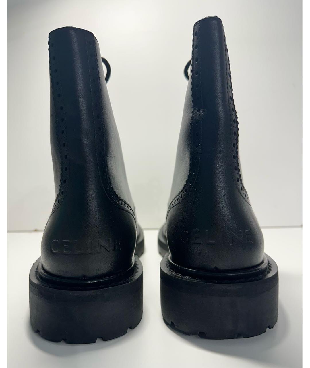 CELINE Черные кожаные высокие ботинки, фото 4