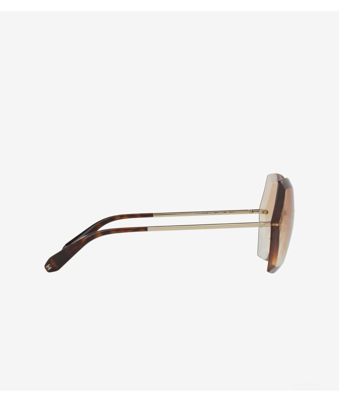 CHANEL Коричневые пластиковые солнцезащитные очки, фото 3