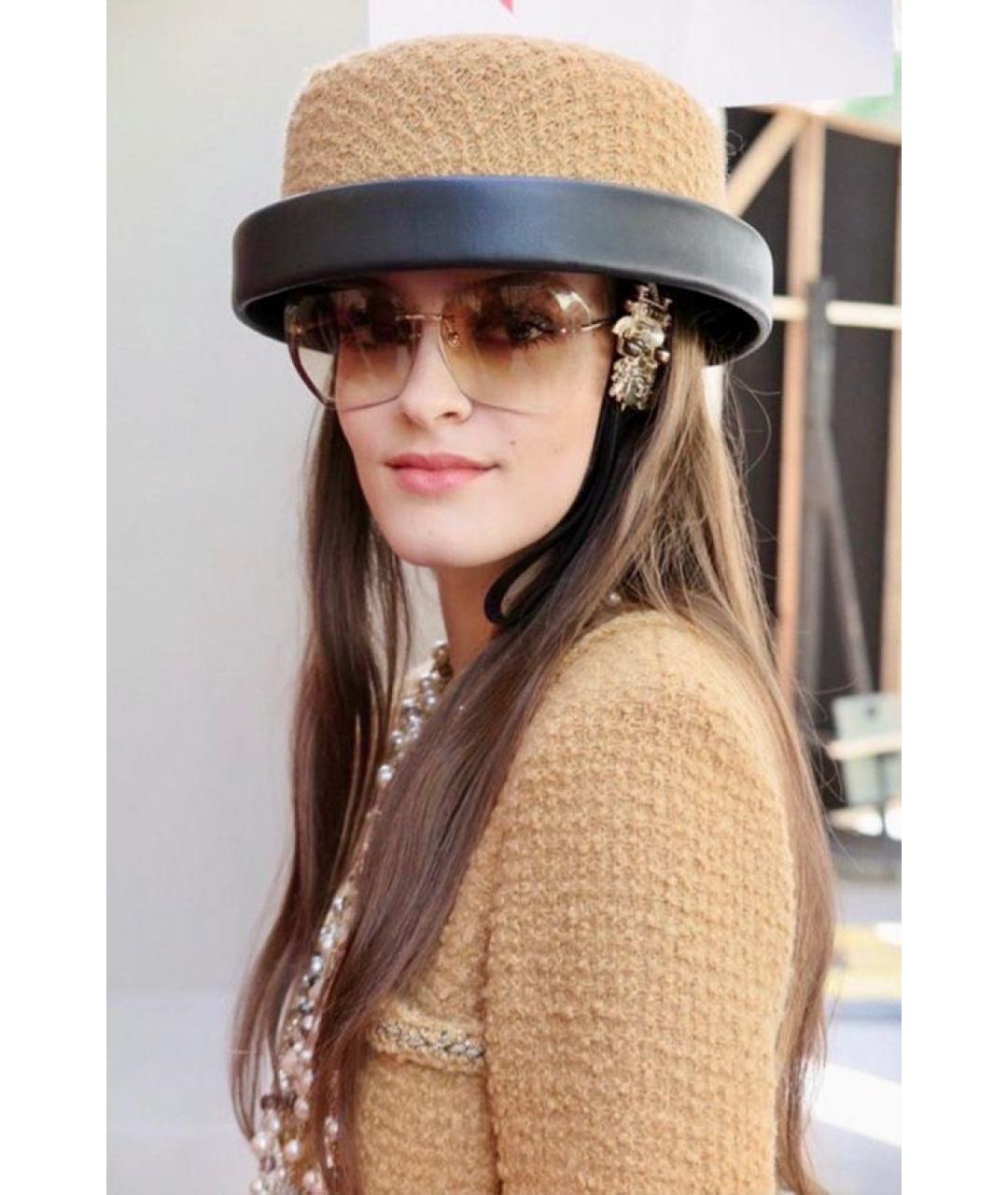 CHANEL Коричневые пластиковые солнцезащитные очки, фото 8