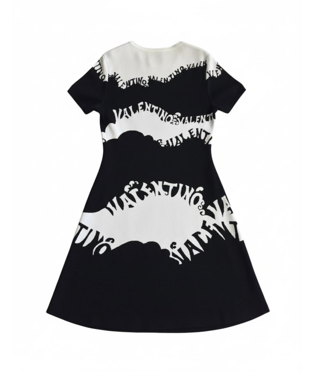 VALENTINO Черное вискозное повседневное платье, фото 2