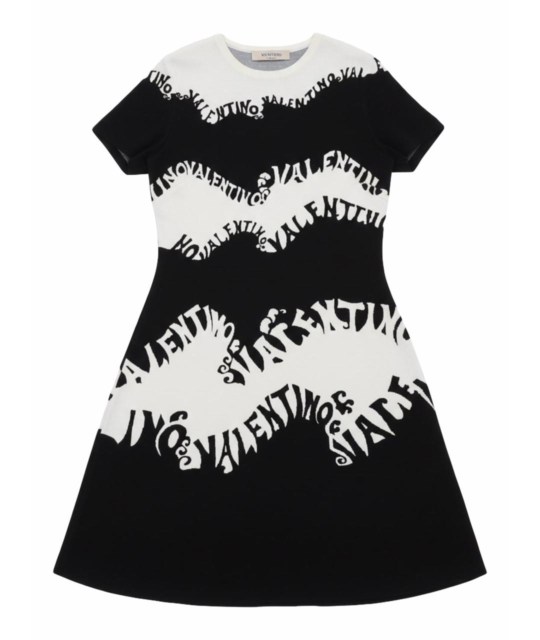 VALENTINO Черное вискозное повседневное платье, фото 1
