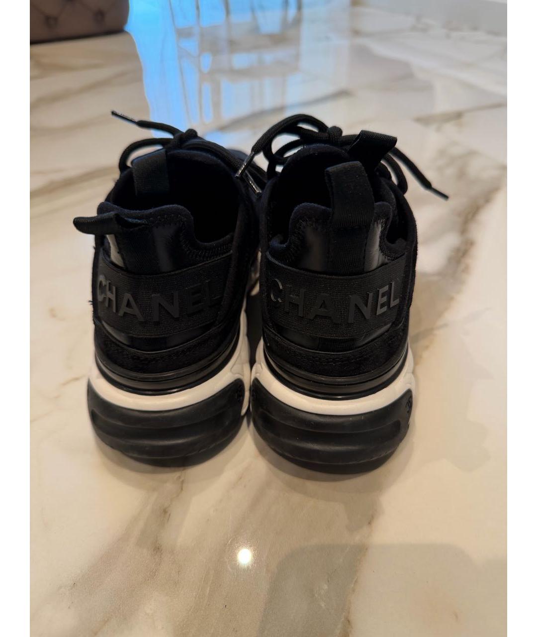 CHANEL Черные кожаные кроссовки, фото 7