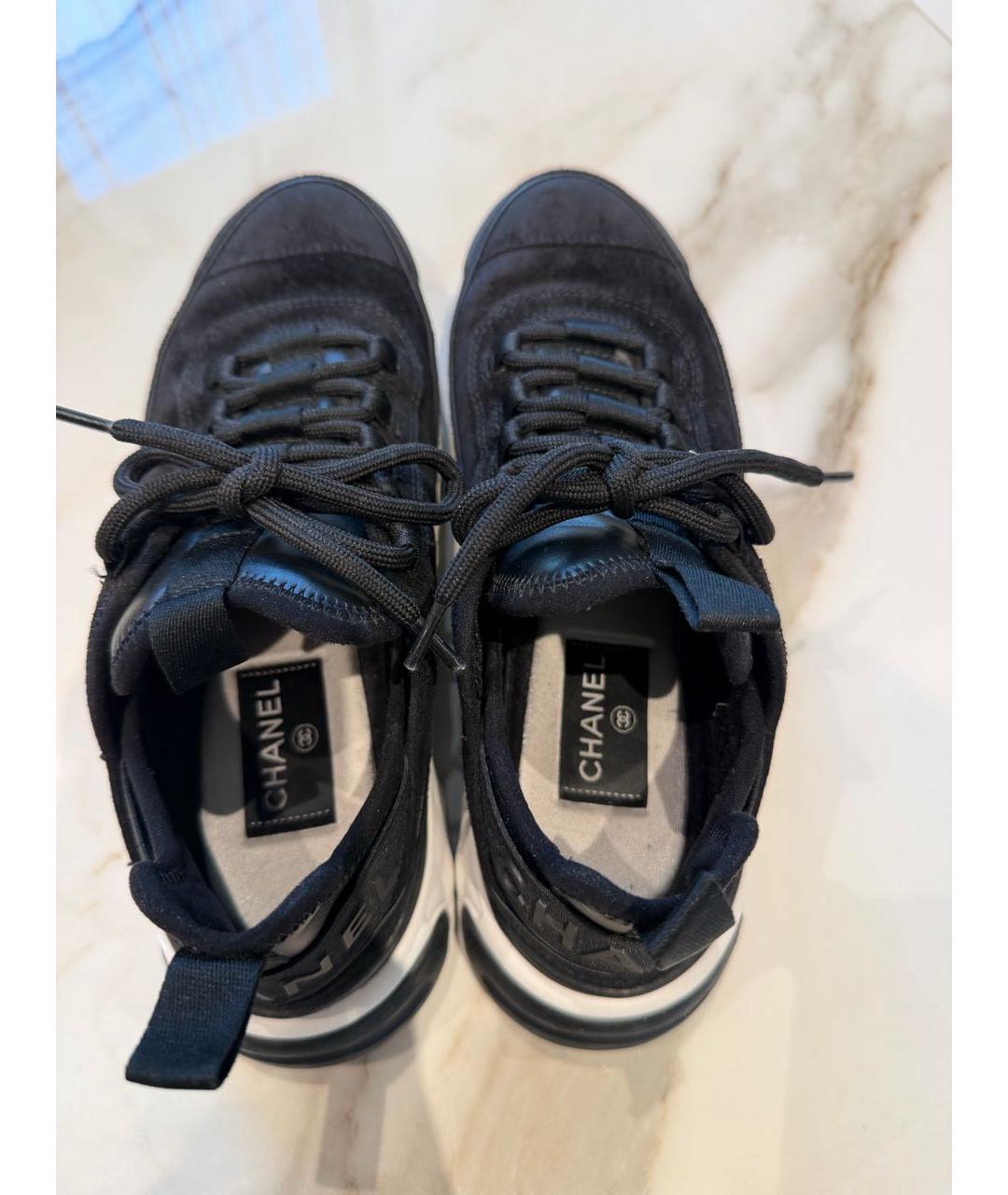 CHANEL Черные кожаные кроссовки, фото 6