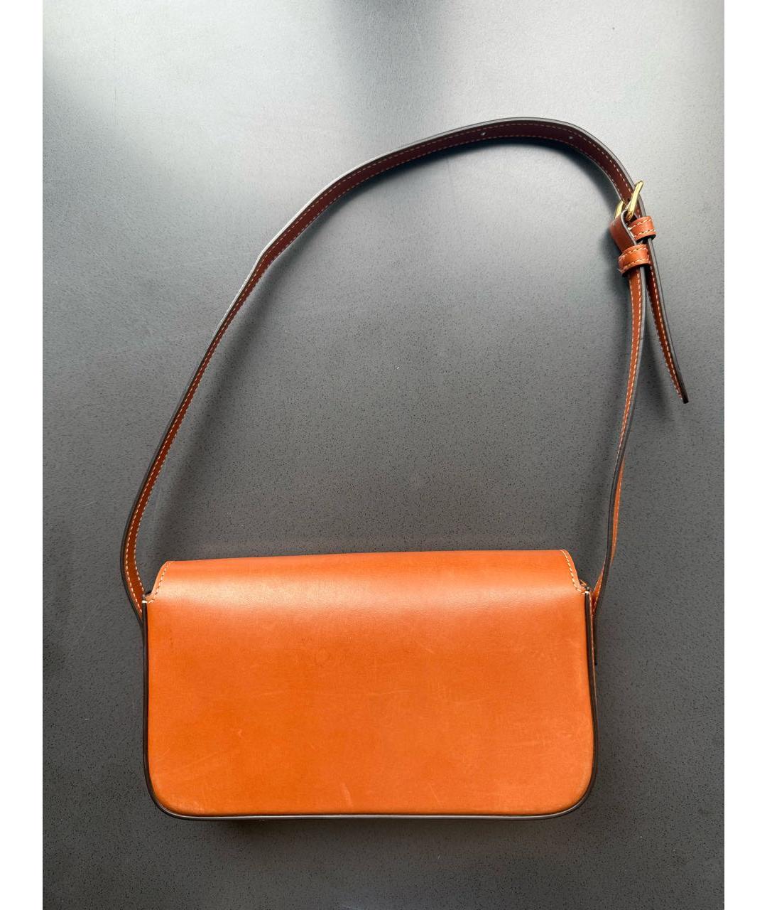 CELINE Коричневая кожаная сумка через плечо, фото 6