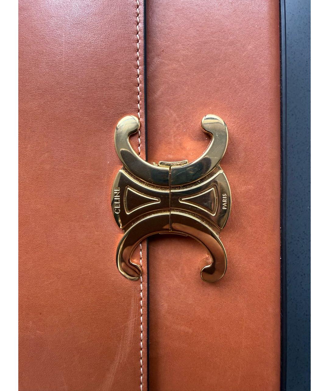 CELINE Коричневая кожаная сумка через плечо, фото 5