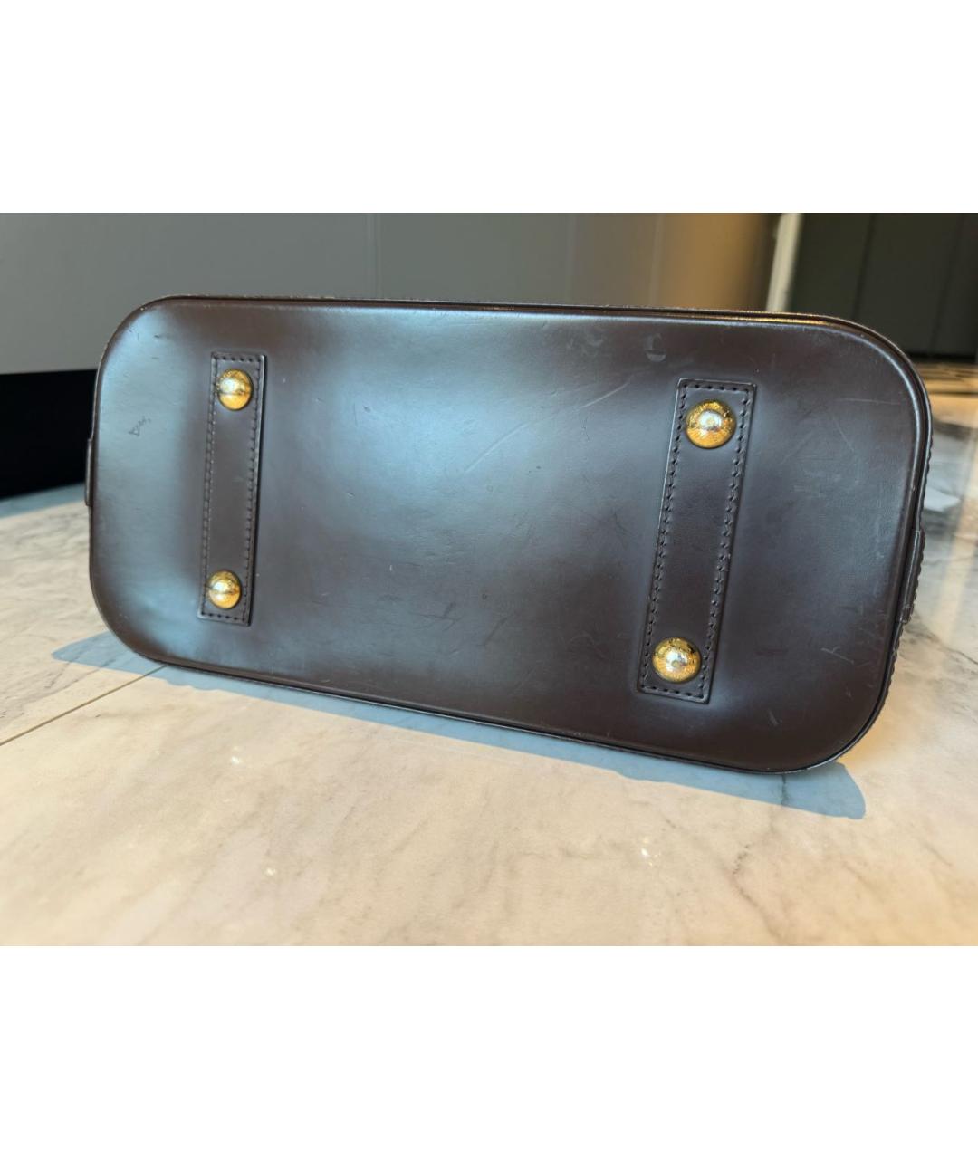 LOUIS VUITTON Коричневая сумка с короткими ручками из искусственной кожи, фото 7