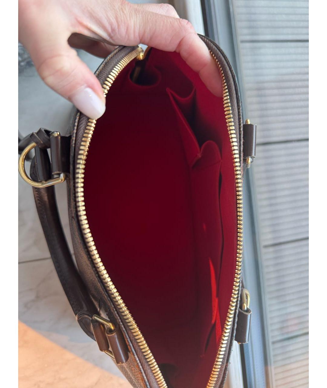 LOUIS VUITTON Коричневая сумка с короткими ручками из искусственной кожи, фото 4