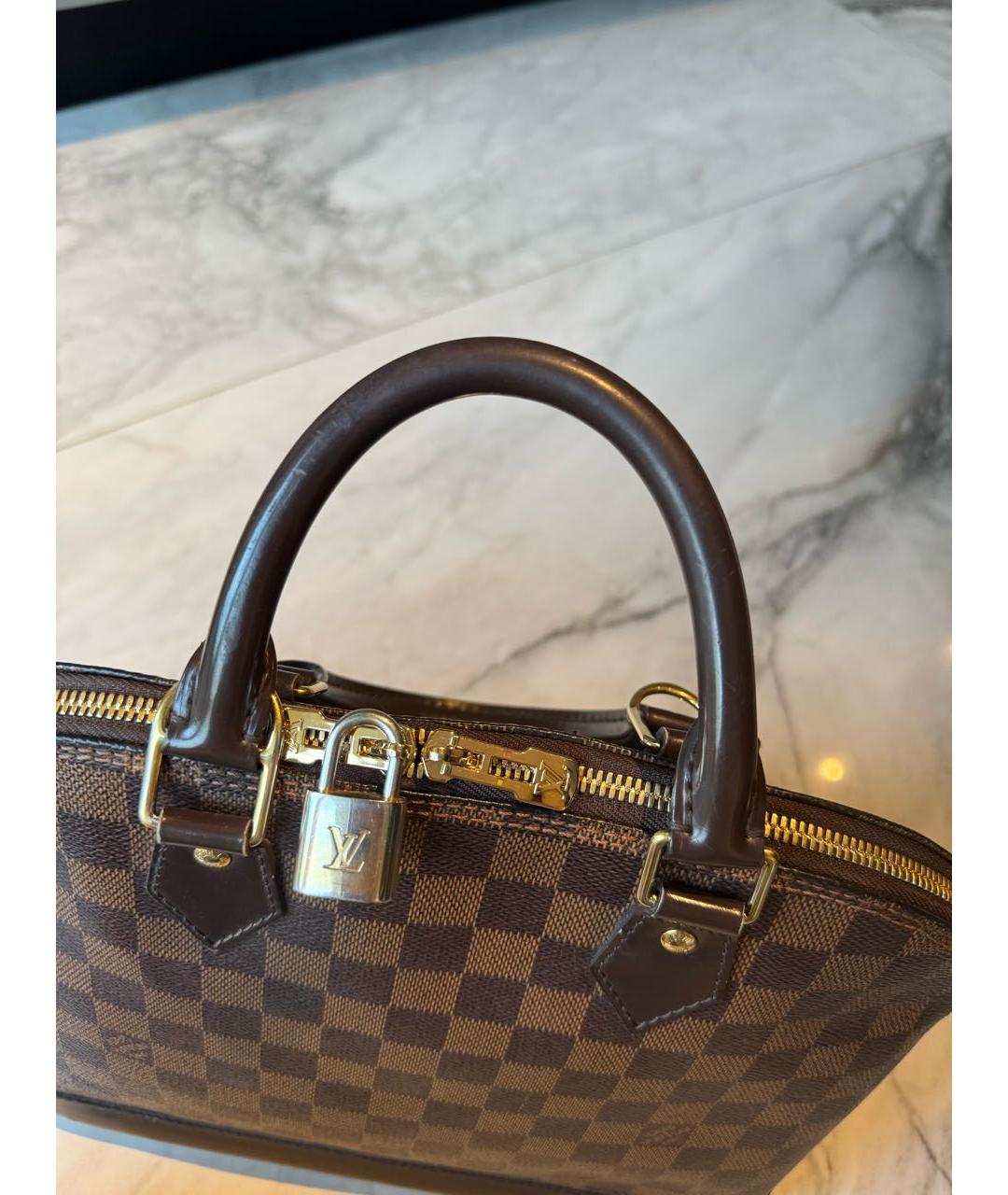 LOUIS VUITTON Коричневая сумка с короткими ручками из искусственной кожи, фото 6