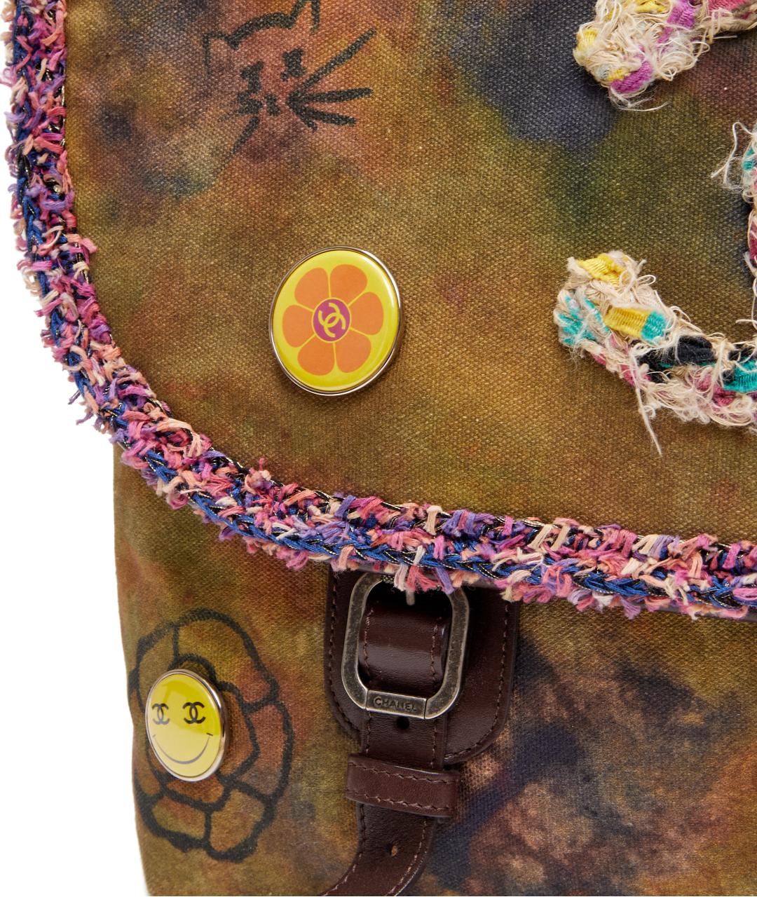 CHANEL Хаки тканевая сумка через плечо, фото 2