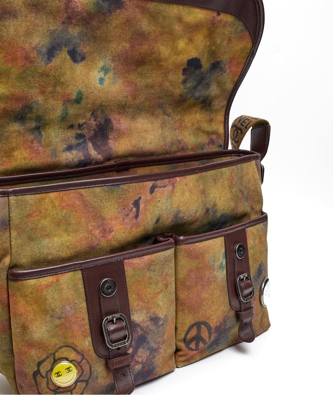 CHANEL Хаки тканевая сумка через плечо, фото 8