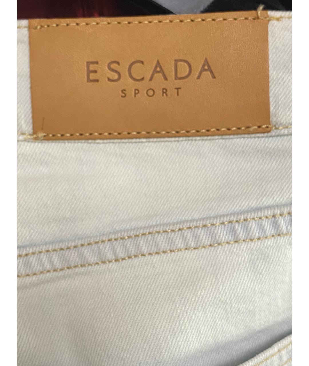 ESCADA Голубые хлопко-эластановые прямые джинсы, фото 9