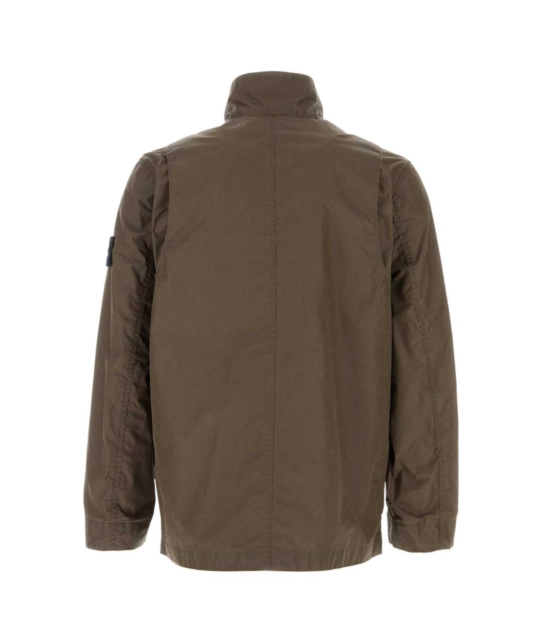STONE ISLAND Коричневая полиэстеровая куртка, фото 2
