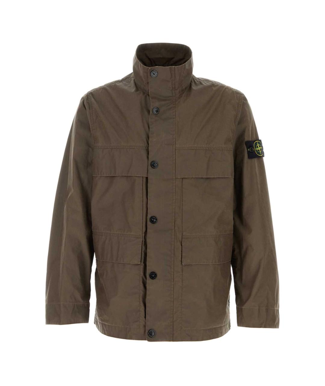 STONE ISLAND Коричневая полиэстеровая куртка, фото 1