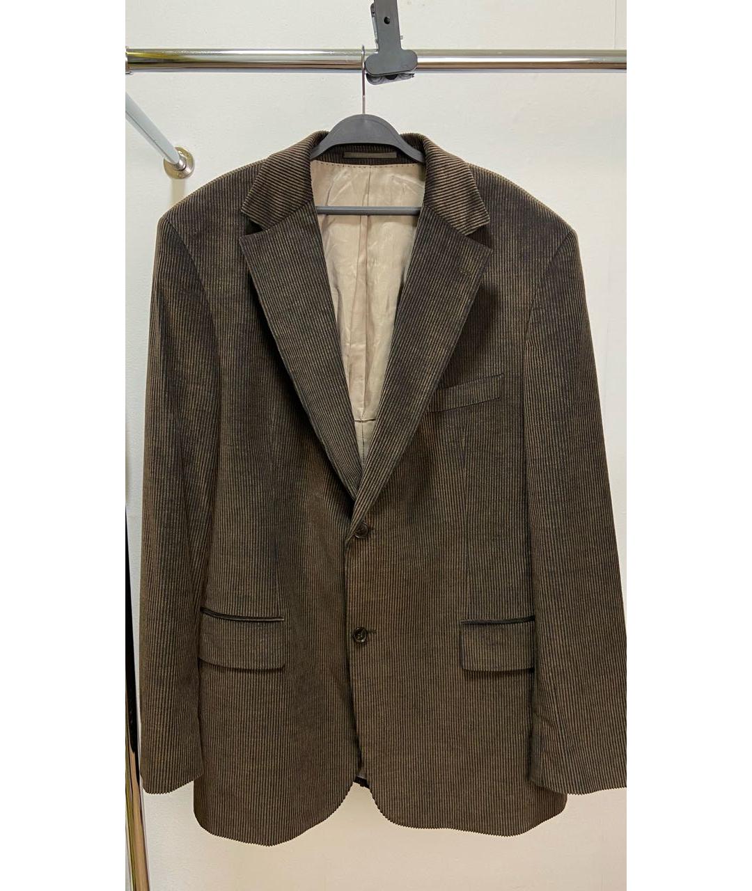 HUGO BOSS Коричневый хлопковый пиджак, фото 8