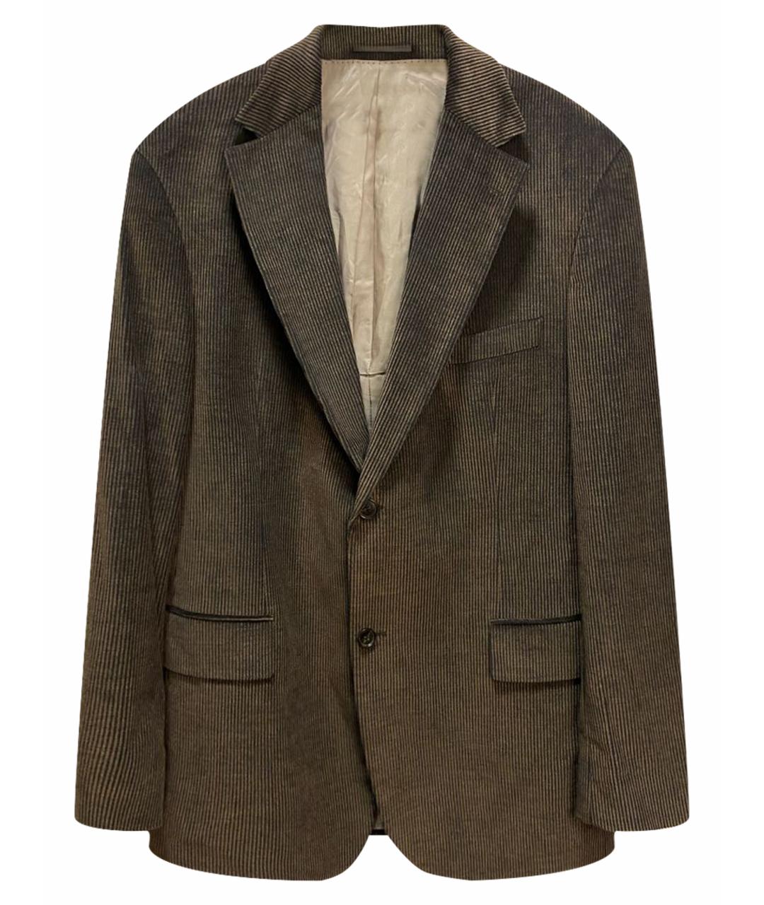 HUGO BOSS Коричневый хлопковый пиджак, фото 1