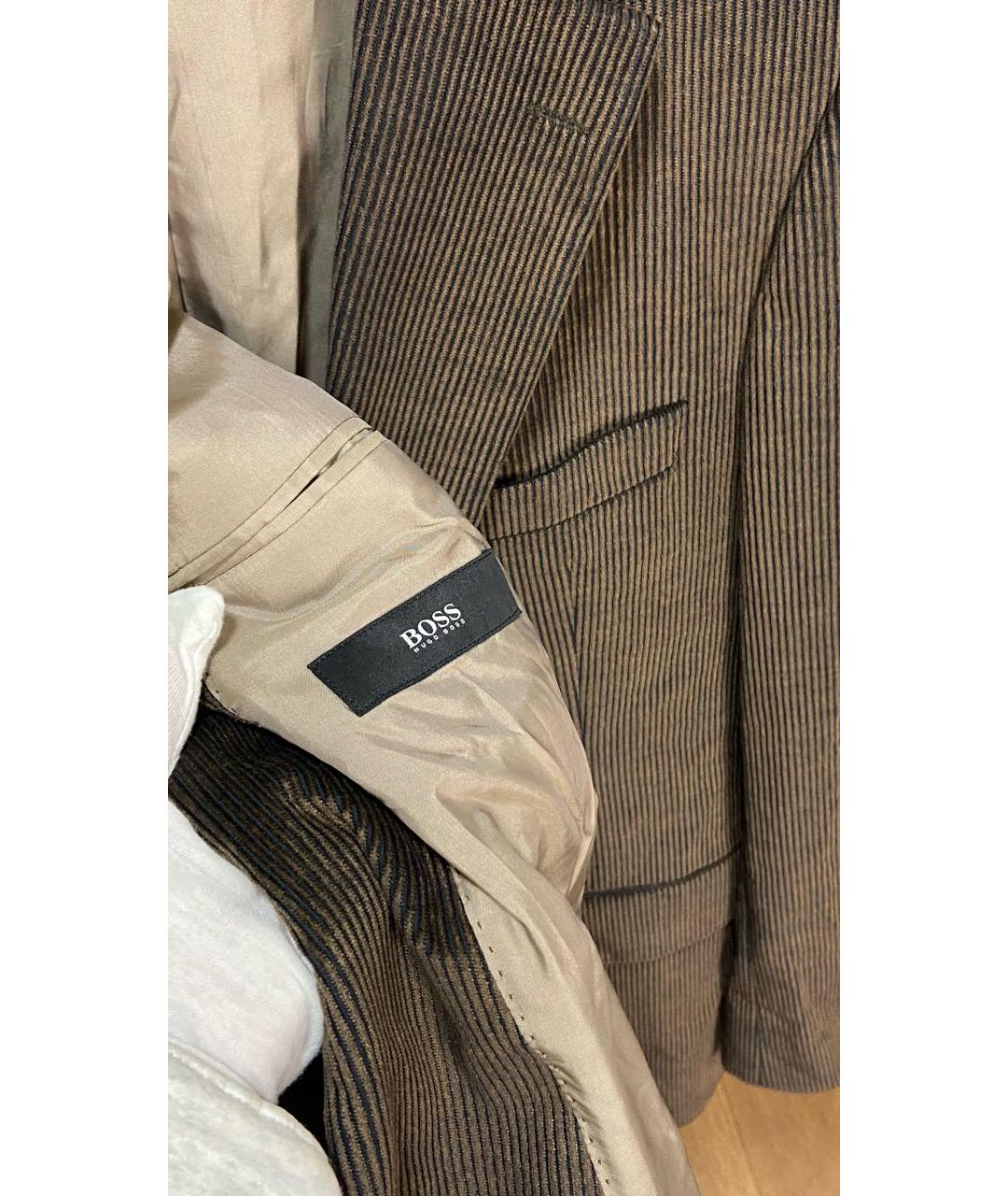 HUGO BOSS Коричневый хлопковый пиджак, фото 5