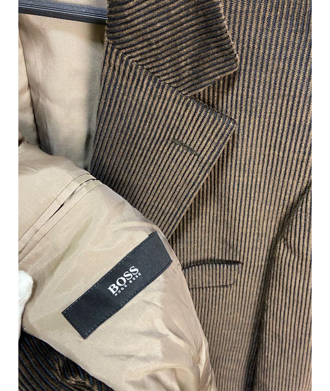 HUGO BOSS Коричневый хлопковый пиджак, фото 4