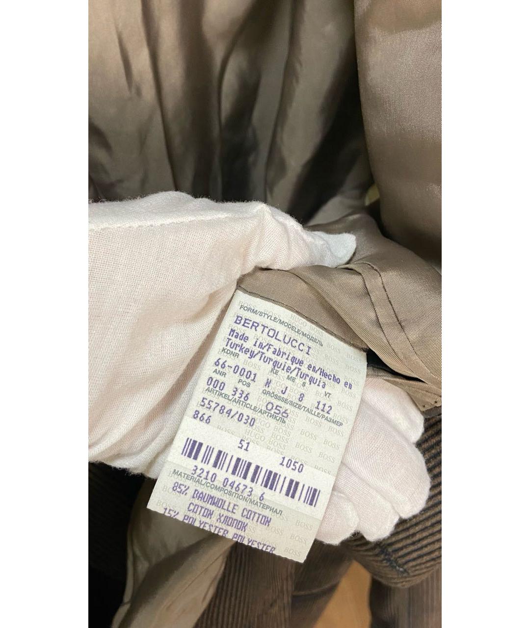 HUGO BOSS Коричневый хлопковый пиджак, фото 6