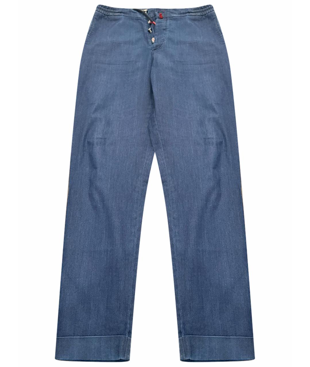 KITON Синие хлопковые прямые джинсы, фото 1