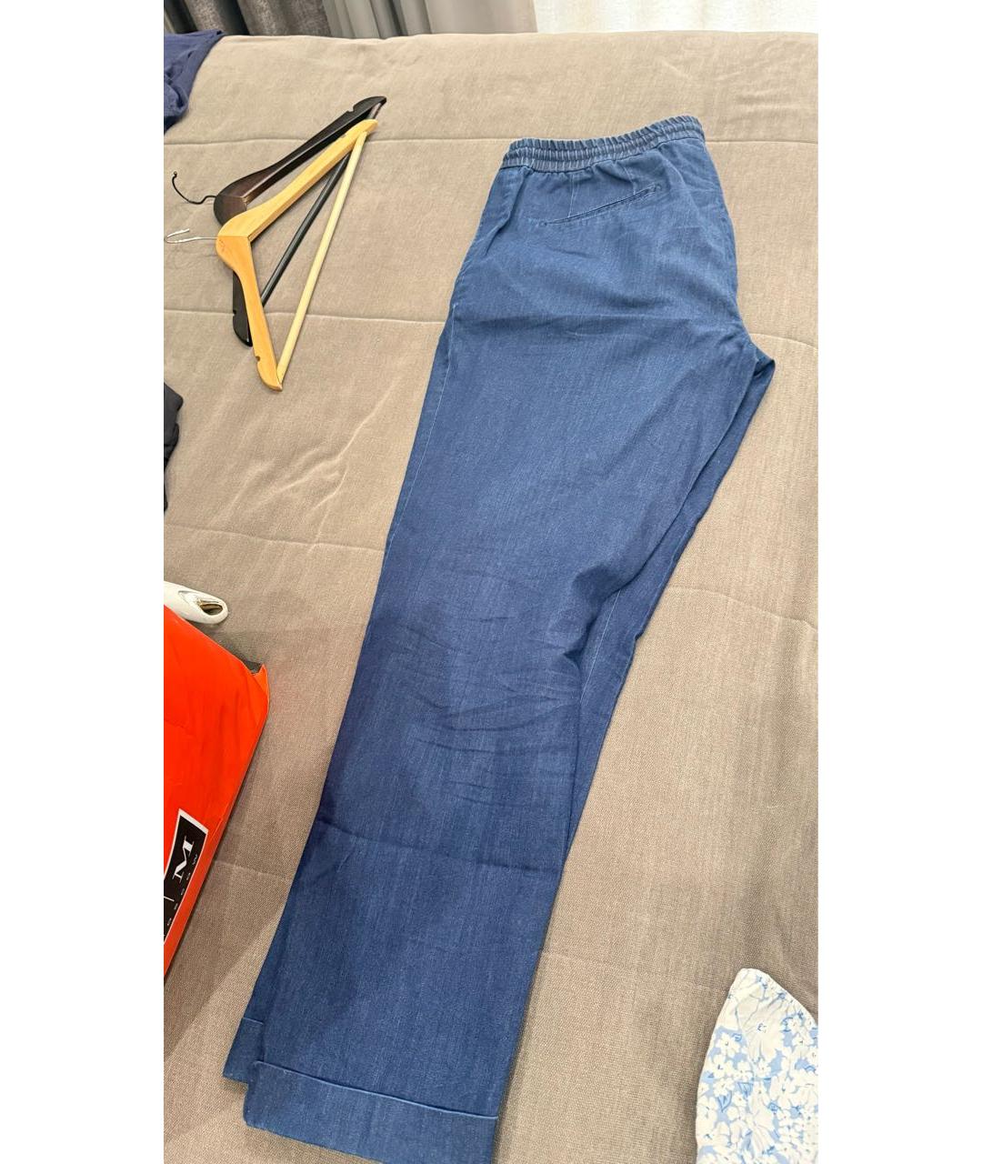 KITON Синие хлопковые прямые джинсы, фото 2