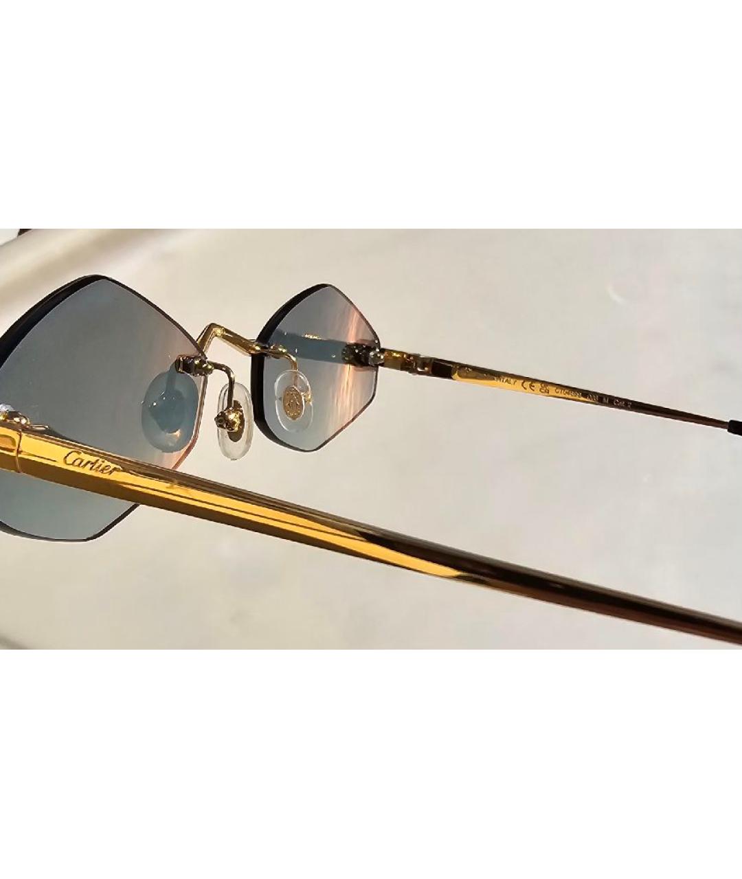 CARTIER Голубые металлические солнцезащитные очки, фото 2